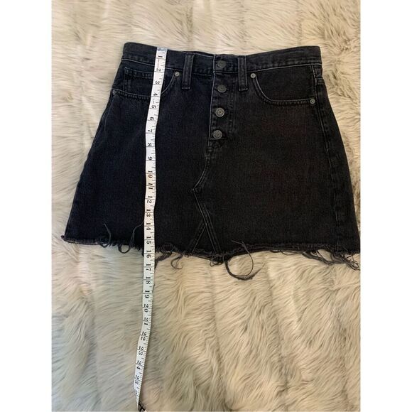 Madewell Rigid Denim A-Line Mini Skirt (Black) 28 - Picture 7 of 8